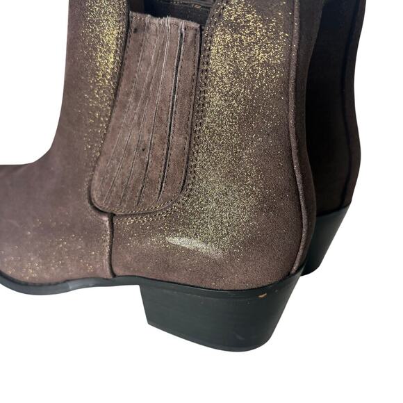 Anthropologie Metallic Chelsea Boots Chocolate Size 8 - Picture 8 of 8